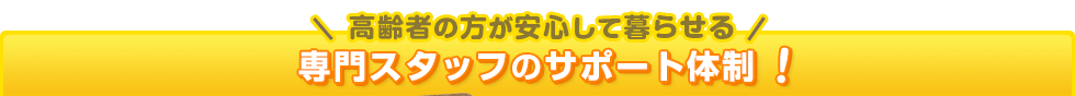 高齢者の方が安心して暮らせる専門スタッフのサポート体制